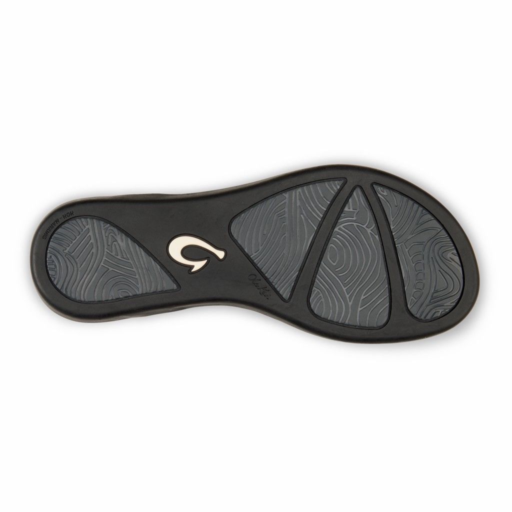 Olukai Women's Hoopio Leather Flip Flop - Sahara / Dark Java US742-831